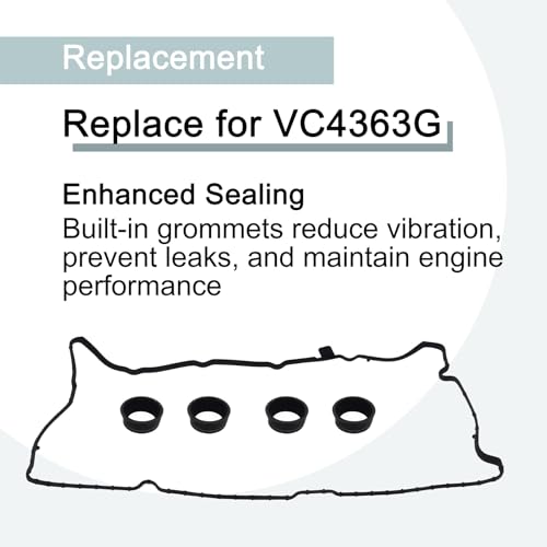 Image of Valve Cover Gasket VC4363G with Grommets for Fiat 500L 500X & Jeep Renegade 1.4L Turbocharged Engine, Fits 2014-2017 Models,Replacement for 1368cc L4 SOHC Engines, Easy Installation