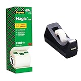 Scotch Magic Tape - Vorteilspack 8 Rollen, 19 mm x 33 m & C38 Schreibtisch Klebebandabroller, schwarz