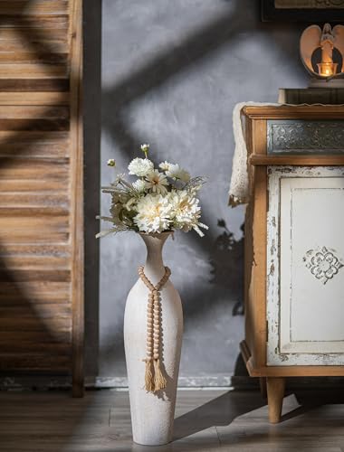 Image of Sziqiqi Metal Tall Floor Vase, Large Boho Vase with Bead for Pampas Grass