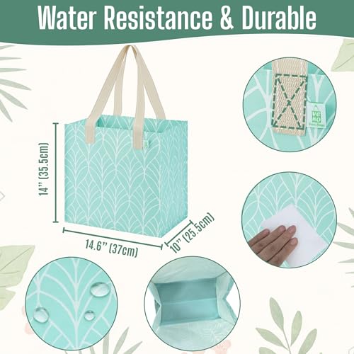 VENO 4 Pack Large Grocery Bag Reusable Shopping Bags with Hard Bottom — view 3