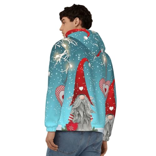 Sweat à capuche chaud homme fermeture éclair imprimé Noël original - 5
