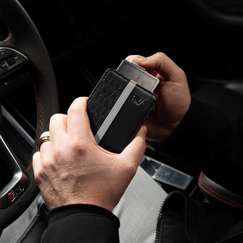 Image of Kings Loot Wallet for Men | Minimalist Slim RFID Blocking Leather Design with Cash Pocket & Card Pull Strap | Holds 1-12 Cards | Stylish & Durable Wallets | Supercar Collection (Midnight Onyx)