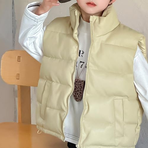 Kids High Neck Lightweight down Vest Zip up Quilted Warm Sleeveless Puffer Jackets Boys Girls Winter Thick Outwear4