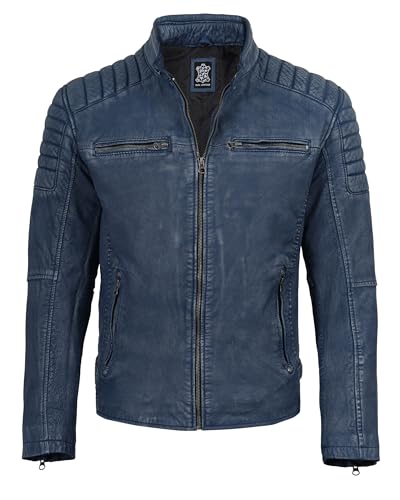Image of Decrum Men's Casual Real Lambskin Leather Jacket with Zipper Closure