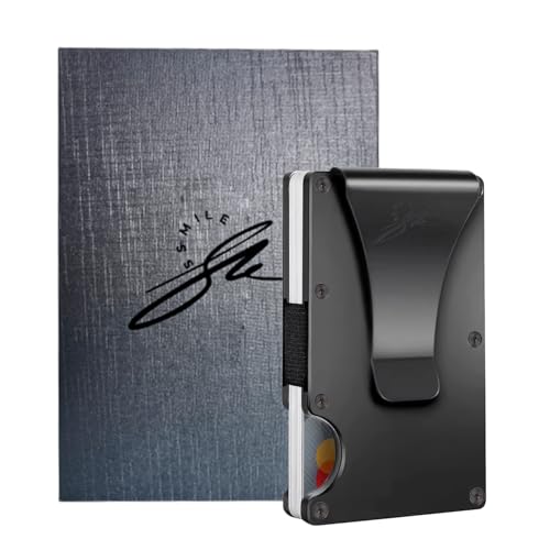 Minimalist Wallet for Men - Front Pocket Wallet with Money Clip & RFID Blocking (Black)3