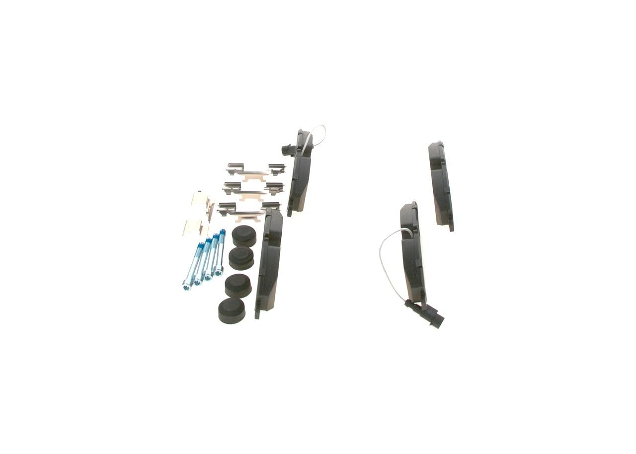 Bosch BP1224 - Pastiglie Freni Auto, Delantero - Calidad Bosch - Reducción de Ruido y Polvo - Certificación ECE-R90 - Sin Cobre - 1 Juego de 4 Pastillas - Con Accesorios
