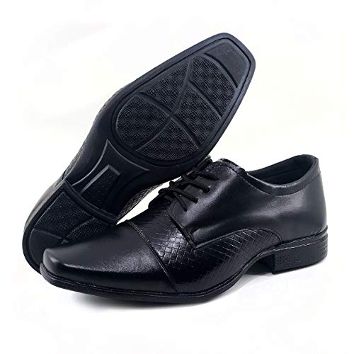 Sapato Social Masculino Sintético Resistente - AS197 Cor:Preto 811;Tamanho:39