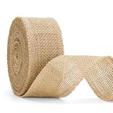 jijAcraft 5cm Juteband Natur Breit: 10m Burlap Geschenkband Vintage, Sackleinen Dekoband für Boho Hochzeit, Leinen Bastelband für Basteln, Geschenkverpackung, Weihnachten