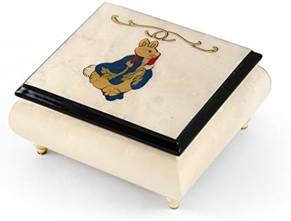 STUNNING 18nota mancha Beatrix PotterCaja de música con cuentos de Marfil de Peter Rabbit Madera Inlay