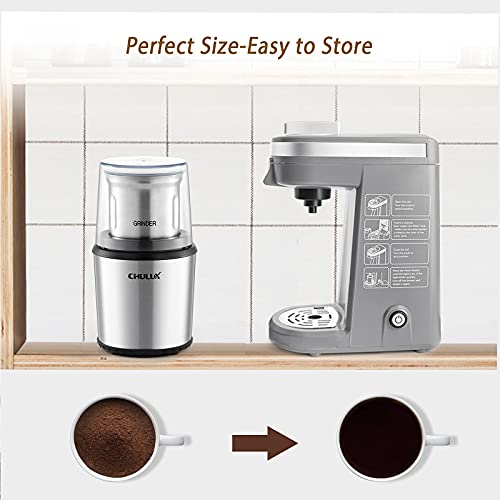 Chulux Single Serve Coffee Maker With Electric Wet & Dry Coffee Coffee Grinder,One Button Operation With Capacity 5 To 12 Ounce,Gray #TOP3