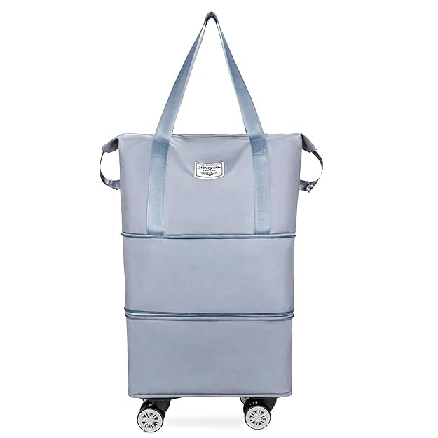 atoozed Travel Duffle Bag with Wheels Expandable Foldable Bag for Travel Waterproof with Rolling Detachable Wheels Nylon Portable Durable for Clothes Storage Easy to Carry for Travel Bag-picture-55
