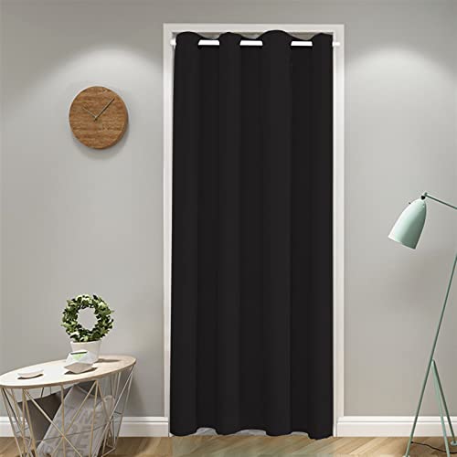 SK Studio Rideaux Occultants Isolation Thermique Rideaux à œillets Phonique Anti Bruit Rideau de Porte Interieur, Fixation sans perçage pour Porte, Chambre...