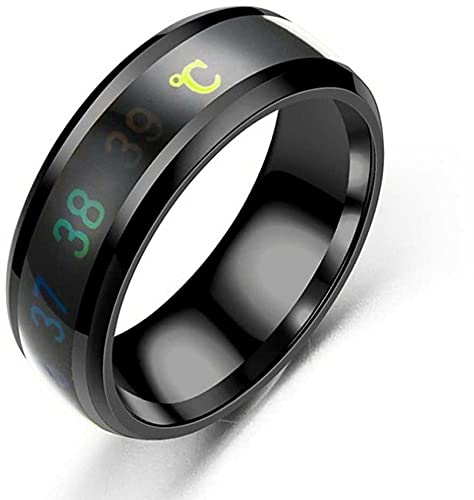 MEENAZ Titanium Stainless Steel Thumb Band rings Black Metal Combo Temparature heartbeat Finger Ring Combo for Boys Men Mens Boyfriend Gents Women Girls couples-MEN RINGS-AM019_18