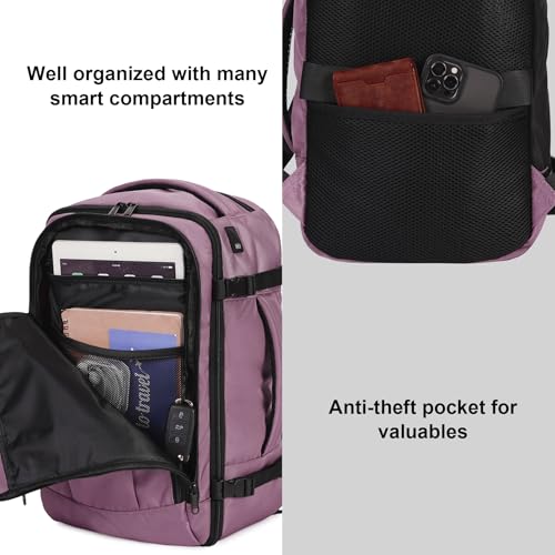 Image of ECOHUB Travel Backpack 18x14x8 Frontier Airlines Personal Item Bag Pink