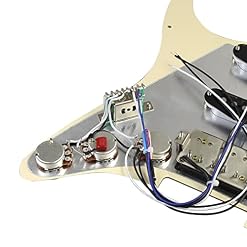 FLEOR Ensemble de pickguard précâblé chargé Alnicov Humbucker à double rail SSH Alnico pour Fender Strat ST Remplacement… - Les Beatles, Paul McCartney, John Lennon, RIngo Starr, George Harrison FLEOR Ensemble de pickguard précâblé chargé Alnicov Humbucker à double rail SSH Alnico pour Fender Strat ST Remplacement… – Image 4
