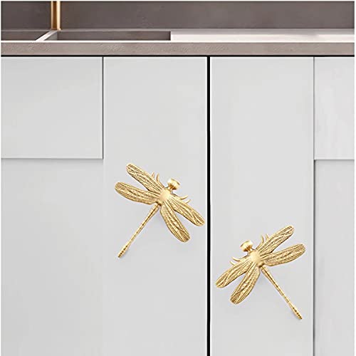 Poignées de boutons de libellule en or pour sublimer vos commodes et armoires - 5