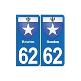 isabelle bourlon de rouvre  62 Bourlon blason autocollant plaque stickers ville - Angles : droits