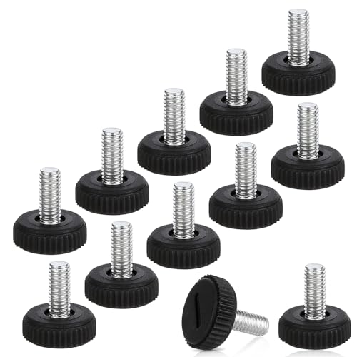 Teaaha 12 patas ajustables para muebles, patas ajustables en altura, patas de mesa, patas niveladoras M6 x 20 mm, color negro, patas niveladoras para muebles, pies, sillas y mesas, 559836_1-DE-LHH