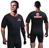 FIGHTSENSE Sauna Suit Neoprene Sweat Shirt Weight Loss Slimmimg MMA Fitness Gym Exercise Training (Black, Large)