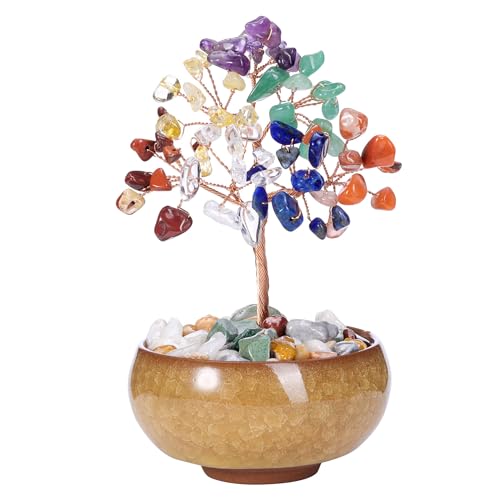 CrystalTears Chakra Crystal Tree Copper Wire Wrapped Handmad