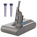 Battery Replacement for Dyson V8, 21.6V 4500mAh Li-ion Battery Compatible with SV10 V8 Animal AbsoluteMotorhead Carbon Fiber Fluffy Series Cordless Vacuum