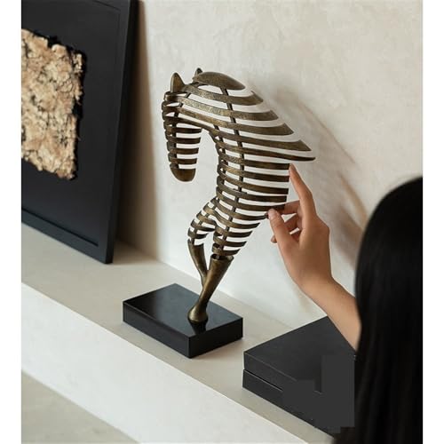 Statue de cheval creux abstrait rétro petit format pour décoration de bureau