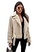 OZONEE Damen Lederjacke Kunstlederjacke Kunstleder Farbvarianten Jacke Bikerjacke Übergangsjacke Damenjacke Leder Echtlederjacke Echtleder Biker Wildleder JS/11Z8177Z BEIGE M