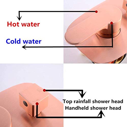 Robinet de douche à effet pluie en laiton 12 pouces avec pommeau design chic - 6