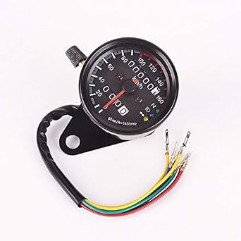 Motorcycle Dual Odometer Speedometer Gauge LED Back Light Signal Light