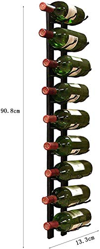 Étagère à vin murale MiroDo en métal noir pour 9 bouteilles