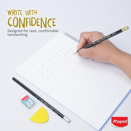 Image of MAPED Essential Writing Kit-Pack Of 10|2 Grey Pencils, 1Magic Stone, 1 Longtip Sharpener, 1 Eraser, 1 Scale| Navratri Return Gift|Writing Kit For Students|Gift Set For Kanya Poojan, Kanjak Puja