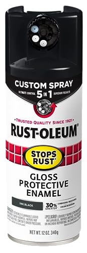 Image of Rust-Oleum Stops Rust Custom 5-in-1 Spray Paint, Gloss Ink Black