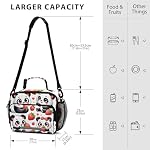 ALAZA Panda Red Strawberry Lunch Box for Girls Kids Insulated Lunch Bag Reusable Lunchbox Cooler Tote Freezable Shoulder Strap for School Picnic - Image 2