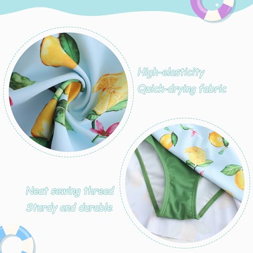 Image of Girls One Piece Swimsuits Short Sleeve Swim Dress for Girls Hawaiian Skirted Bathing Suit Summer Swimwear 3-16 Years