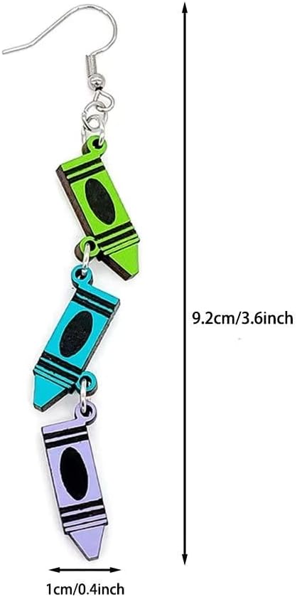 Student Teacher Earrings for Women - Colorful Acrylic Earrings Creative Statement Letter School Earring Teacher Appreciation Gifts - Image 2