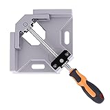 【Mandíbula Giratoria Ajustable】 El tensor de ángulo rectangular tiene hornear giratoria, por lo que la abrazadera puede adaptarse mejor al grosor de diferentes materiales; La apertura máxima del horneado es de aproximadamente 70 mm; El horneado se puede establecer por turnos de dos vías necesarios para girar solo y ajustarlo con una mano, puede girar diferentes ángulos