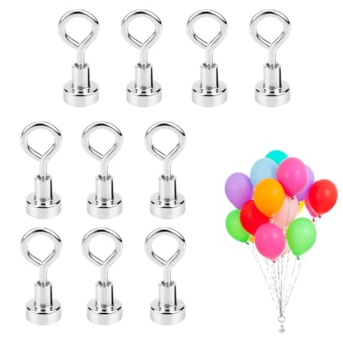 THXFUNAREA 10 Pesas para Globos, Soporte para Globos, Pesas de Helio, Pesas magnéticas para Globos, Pesas Reutilizables para Fiestas, Bodas, cumpleaños, Navidad, Halloween (Plateadas)