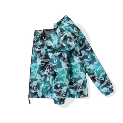 Image of SNOW DREAMS Boys Waterproof Rain Jacket Windbreaker Lightweight Coat Kids Raincoat Outerwear
