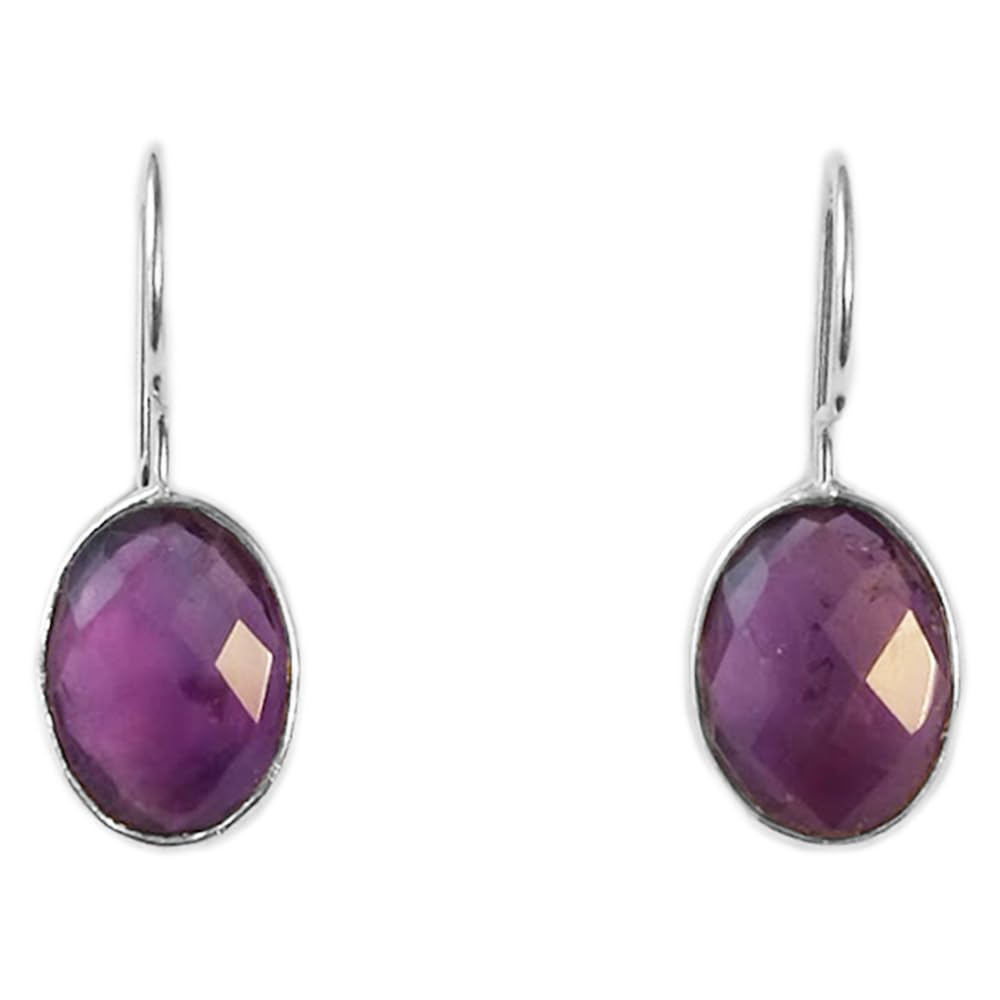 Pendentifs d'oreilles améthyste Le Luft en argent 925 le cadeau idéal