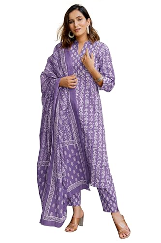 Image of MIRCHI FASHION Pure Cotton Women Straight Batik Print & Mirror Work Kurti Set with Dupatta and Pant