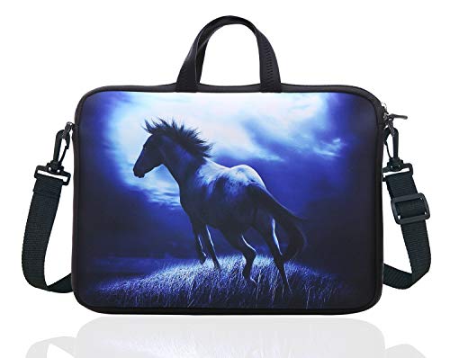 17.3-Inch Laptop Shoulder Sleeve Bag Case With Handle For 17 17.3" Acer Dell Hp (Blue Horse)2