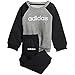adidas Baby Linear Jogger Trainingsanzug, Top:Medium Grey Heather/Black Bottom:Black/White, 98 (L)