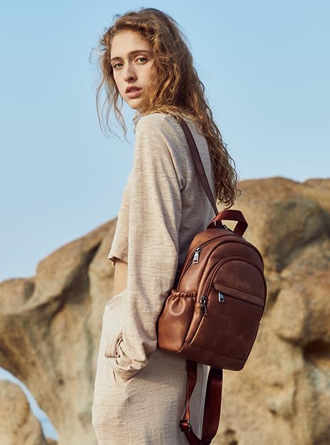 CLUCI Sling Bag for Women Leather Women's Backpack Small Convertible Backpack Purse Crossbody Bag for Travel - Image 2