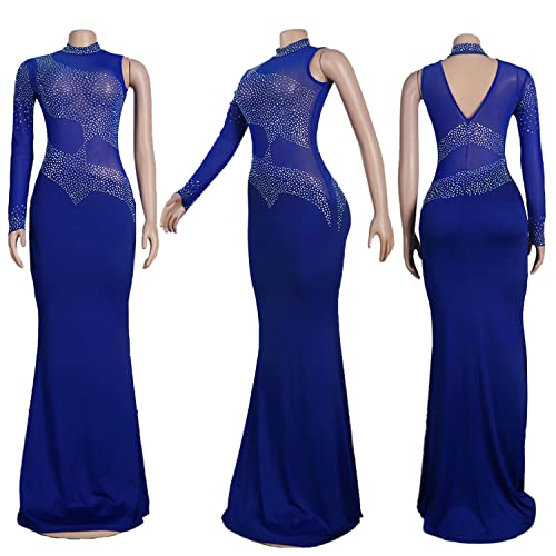 Image of PORRCEY Women's Sexy Elegant Rhinestone Bodycon Dress Hot Drilling Clubwear
