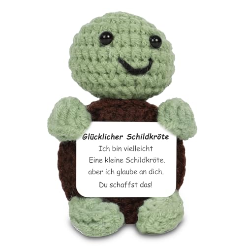 Aruigu Geluksbrenger, schildpad, zakknuffel, cadeau voor vrouwen, grappige moedermakers, kinderen, cadeau, geluksbrenger, beproeving, goede verbetering, beste vriendin, positieve aardappel, Duitse