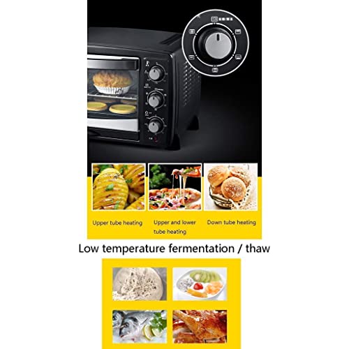 25L zwarte huishoudelijke mini-oven Instelbare temperatuur 0-240 ° C en 60 minuten timing 6 bakmodi Dubbele glazen deur met vork Oven lichtfunctie 1500 W Goederencode: LXJ-83 - Afbeelding 5