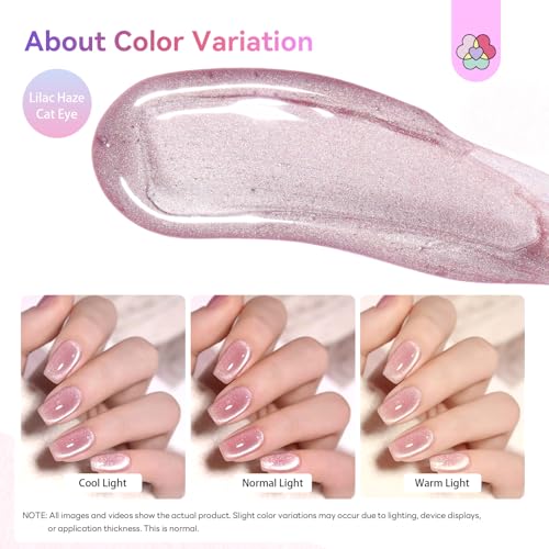 Image of SAVILAND Glazed Nails One-Step Gel Nail Polish: Cat Eye Nail Polish 0.5oz 15ml Purple One-Min Foundation Color Gel Builder & Top Polish Natural Nail Art Pen Reinforcement Long-Lasting Home Manciure