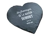 CADEAUX.COM - Plateau Personnalisable en Ardoise - Coeur - Idée Cadeau Saint Valentin Personnalisé avec Prénom et Message