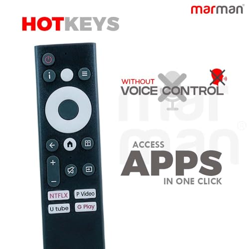 Image of marman Compatible with Intex Google TV Remote Control Suitable for Smart LED 4K Ultra HD Full HD QLED Television Without Voice Command - Match Keys Exactly with Existing Remote Controller