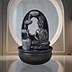 Zen’Light - Zimmerbrunnen Buddha Harmonie - Wasserbrunnen mit geräuschloser Pumpe - LED-Brunnen mit 2 Farben - Abnehmbarer Statue - Geschenkidee für Zen und Fengshui - Höhe: 40 cm